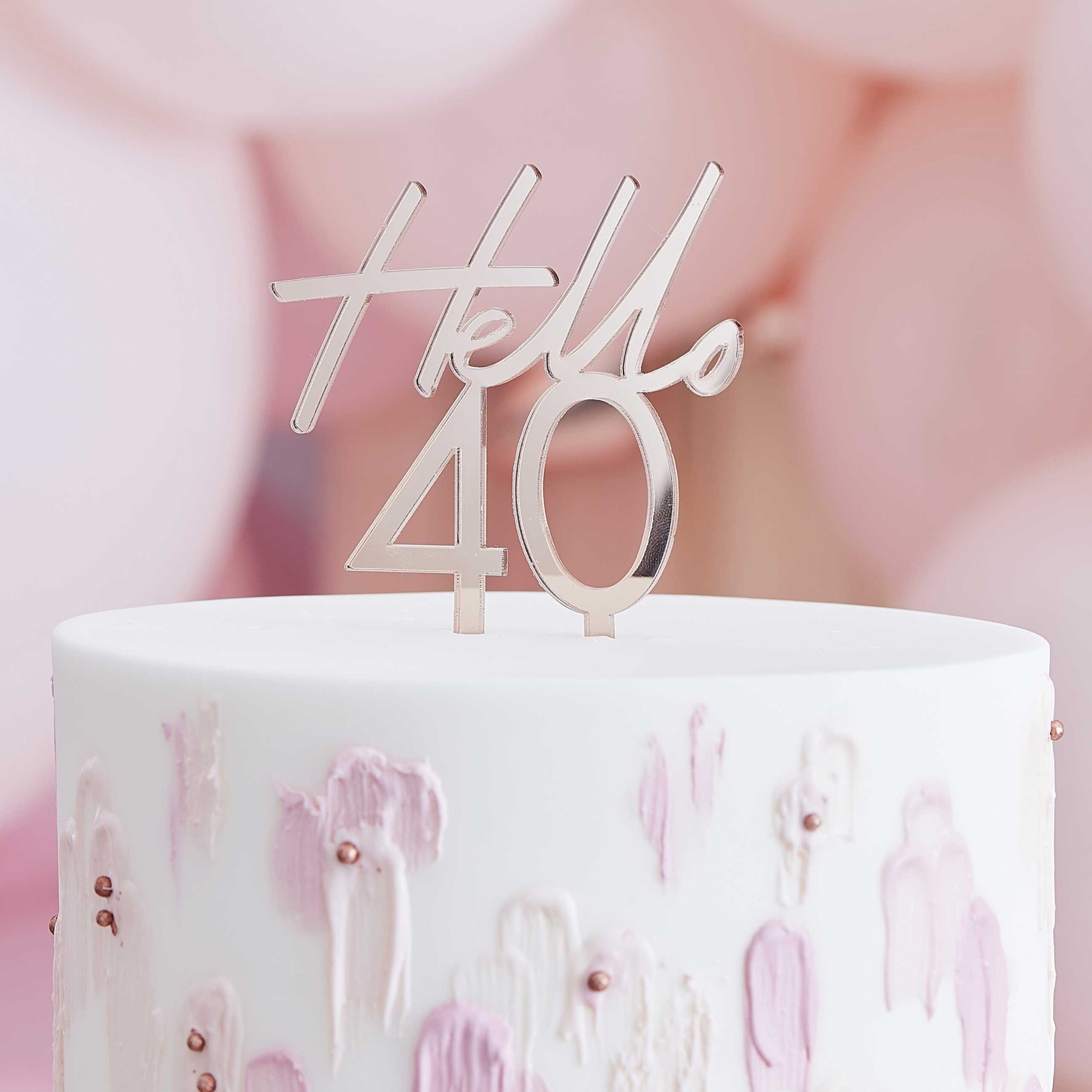 Topper τούρτας "Hello 40" Rosegold - Image 2
