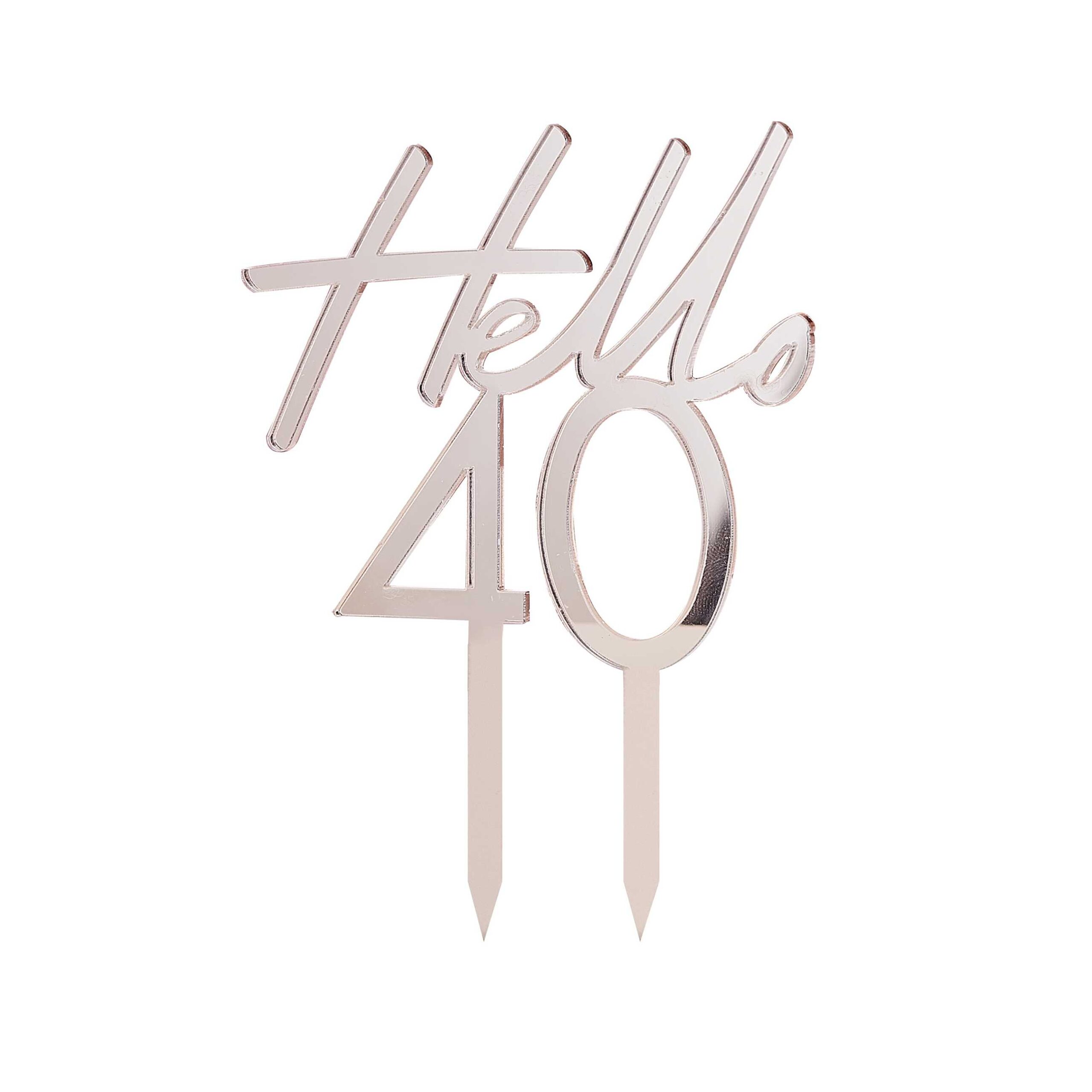 Topper τούρτας "Hello 40" Rosegold - Image 3