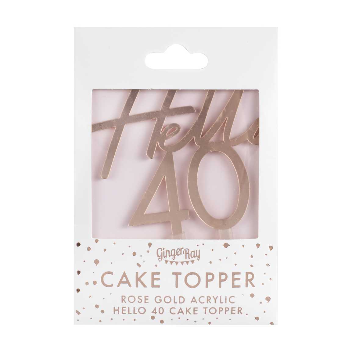 Topper τούρτας "Hello 40" Rosegold - Image 4
