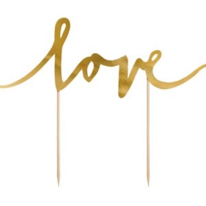 Topper τούρτας Love χρυσό