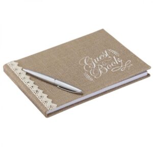 Βιβλίο Ευχών "Guest Book" με δαντέλα